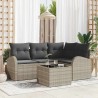 Ensemble de canapé de jardin 5 pcs Gris clair polyrotin 518562518562