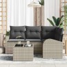 Ensemble de canapé de jardin 5 pcs Gris clair polyrotin 518562518562