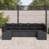 Ensemble de canapé de jardin 7 pcs Noir Poly Rattan 518564518564