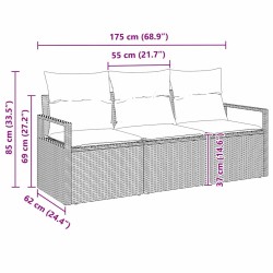Ensemble de Canapés 3 pcs Marron polyrotin 518569518569