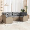 Ensemble de canapé de jardin 6 pcs Beige Poly Rattan 518570518570