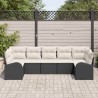 Ensemble de canapé de jardin 7 pcs Noir Poly Rattan 518574518574