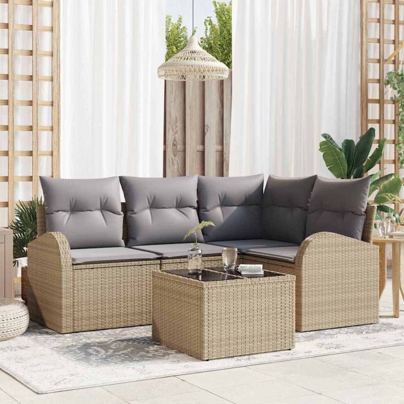 Ensemble de canapé de jardin Beige polyrotin 518576518576