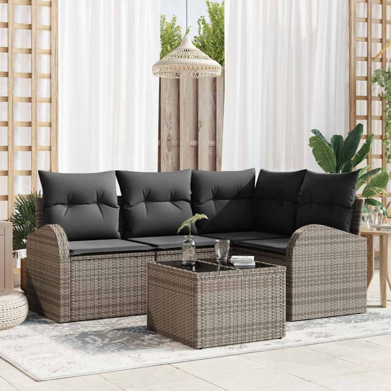 Ensemble de canapé de jardin Gris polyrotin 518577518577