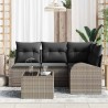 Ensemble de canapé de jardin Gris polyrotin 518577518577