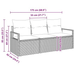 Ensemble de Canapés 3 pcs Marron polyrotin 518578518578