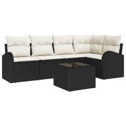 Ensemble de Canapés avec coussin Noir Polyester 518579518579