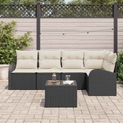 Ensemble de Canapés avec coussin Noir Polyester 518579518579