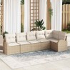 Ensemble de canapé de jardin 6 pcs Beige Poly rotin 518581518581