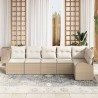 Ensemble de canapé de jardin 6 pcs Beige Poly rotin 518581518581