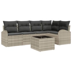 Ensemble de Canapés avec coussin 6 pcs Gris clair Polyester 518582518582