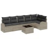 Ensemble de canapé de jardin 7 pcs Gris clair Poly rotin 518584518584