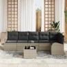 Ensemble de canapé de jardin 7 pcs Gris clair Poly rotin 518584518584