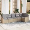 Ensemble de canapé de jardin 6 pcs Beige Poly rotin 518586518586