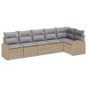 Ensemble de canapé de jardin 6 pcs Beige Poly rotin 518586518586