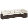 Ensemble de canapé de jardin 6 pcs Marron Poly rotin 518588518588