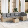 Ensemble de canapé de jardin 7 pcs Beige Poly rotin 518590518590