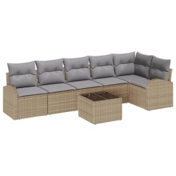 Ensemble de canapé de jardin 7 pcs Beige Poly rotin 518590518590