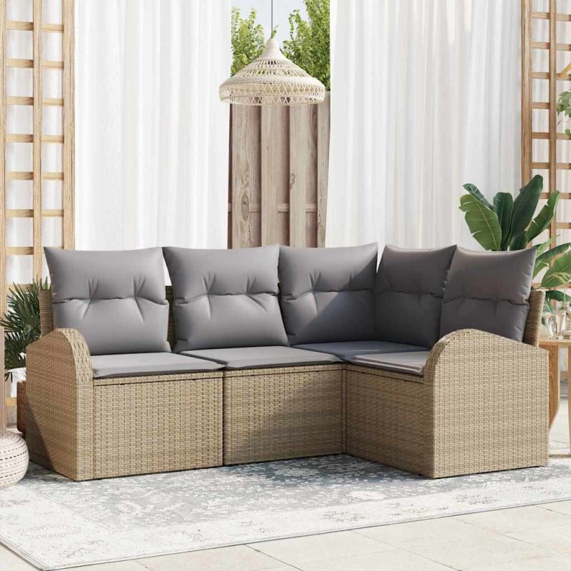 Ensemble de canapé de jardin Beige polyrotin 518591518591