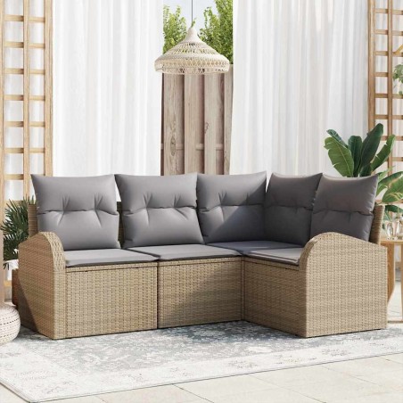 Ensemble de canapé de jardin Beige polyrotin 518591518591