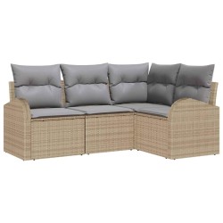 Ensemble de canapé de jardin Beige polyrotin 518591518591