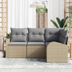Ensemble de canapé de jardin Beige polyrotin 518591518591