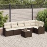 Ensemble de canapé de jardin Marron polyrotin 518592518592