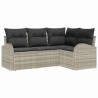 Ensemble de canapé de jardin 4 pcs Gris clair polyrotin 518594518594