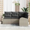 Ensemble de canapé de jardin 4 pcs Gris clair polyrotin 518594518594