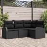 Ensemble de canapé de jardin 4 pcs Noir polyrotin 518595518595