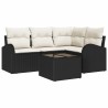 Ensemble de canapé de jardin 5 pcs Noir polyrotin 518596518596