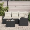Ensemble de canapé de jardin 5 pcs Noir polyrotin 518596518596