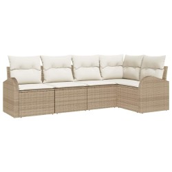 Ensemble de Canapés avec coussin 5 pcs Beige Polyester 518598518598