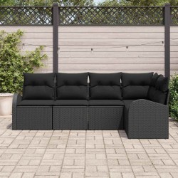 Ensemble de Canapés avec coussin Noir Polyester 518600518600