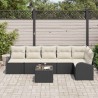 Ensemble de canapé de jardin avec coussin 7 pcs Noir Poly rotin 518602518602