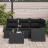 Ensemble de Canapés avec coussin 5 pcs Noir polyrotin 518606518606