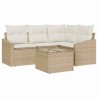 Ensemble de Canapés avec coussin 5 pcs Beige polyrotin 518608518608