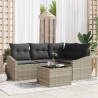 Ensemble de Canapés avec coussin 5 pcs Gris clair polyrotin 518609518609