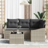 Ensemble de Canapés avec coussin 5 pcs Gris clair polyrotin 518609518609