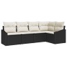 Ensemble de Canapés avec coussin 5 pcs Noir polyrotin 518610518610