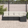 Ensemble de Canapés avec coussin 5 pcs Noir polyrotin 518610518610
