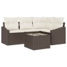 Ensemble de Canapés avec coussin 5 pcs Marron polyrotin 518612518612