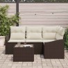 Ensemble de Canapés avec coussin 5 pcs Marron polyrotin 518612518612