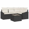 Ensemble de Canapés avec coussin 5 pcs Noir polyrotin 518613518613