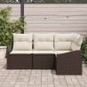 Ensemble de Canapés avec coussin 4 pcs Marron polyrotin 518614518614