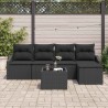Ensemble de Canapés avec coussin 6 pcs Noir polyrotin 518615518615