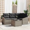 Ensemble de Canapés avec coussin 5 pcs Gris polyrotin 518616518616