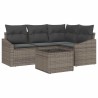 Ensemble de Canapés avec coussin 5 pcs Gris polyrotin 518616518616