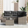 Ensemble de Canapés avec coussin 5 pcs Gris polyrotin 518616518616