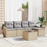 Ensemble de Canapés avec coussin 6 pcs Beige polyrotin 518619518619